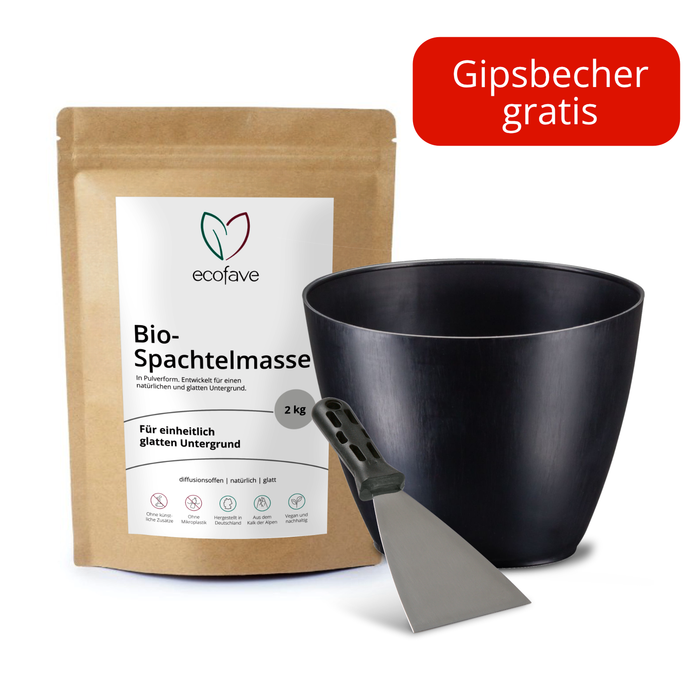 Spachtel-Set mit 2 kg Spachtelmasse und gratis Anrührbecher